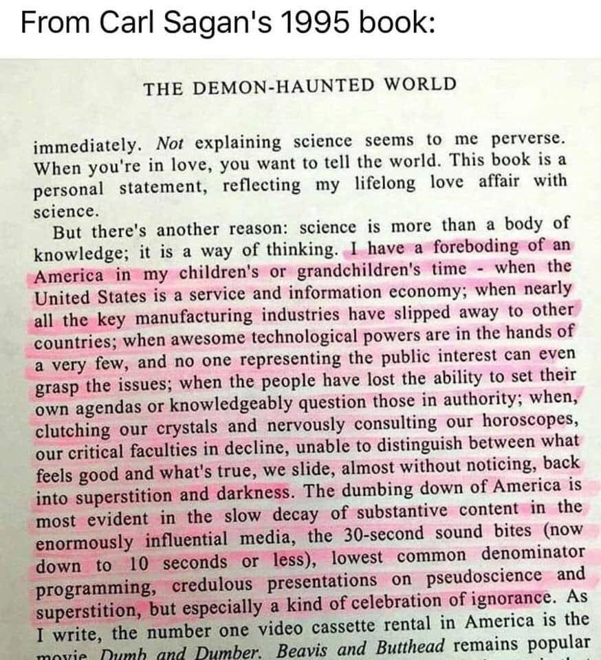 Carl Sagan on Americas Decline and Industry 1995  ~~  