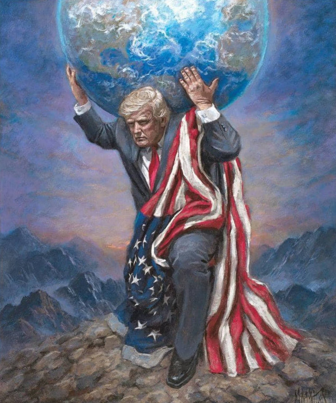 Trump has the whole world on shoulders  ~~  