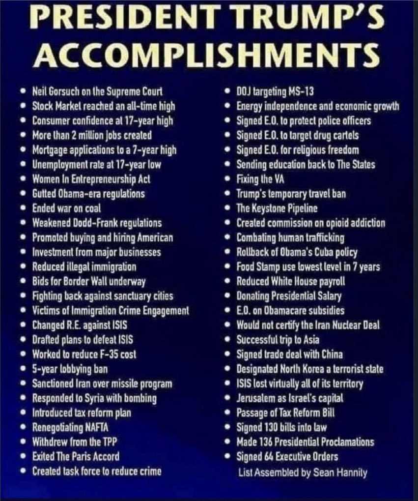 Trumps Accomplishments by Sean Hannity Fox  ~~  