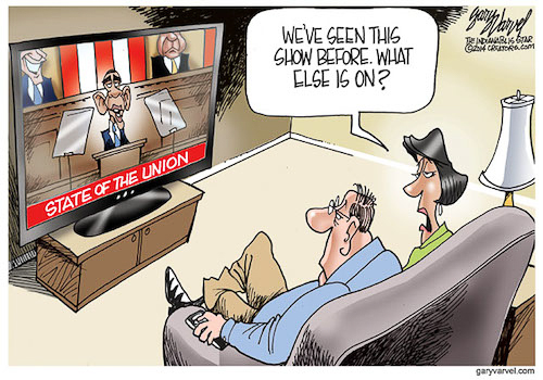 Cartoonist Gary Varvel: The 2014 State of the Union Show  ~~  Are Americans getting apathetic with Washington politics?