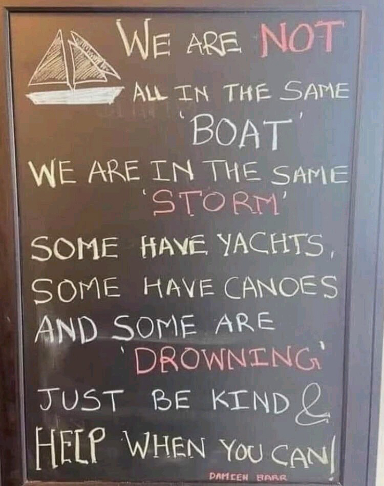 we are not in the same boat  ~~  