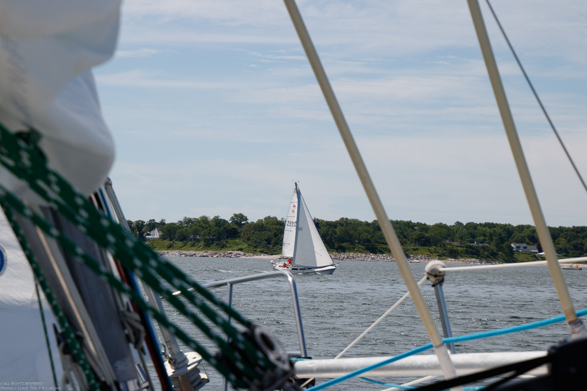 Organized Chaos stayed up on the mark and passed Akula who overshot  ~~  MSSA Long Distance Race 2019 - 27 NM and  15 plus kts sustained and gusts over 23 kts.