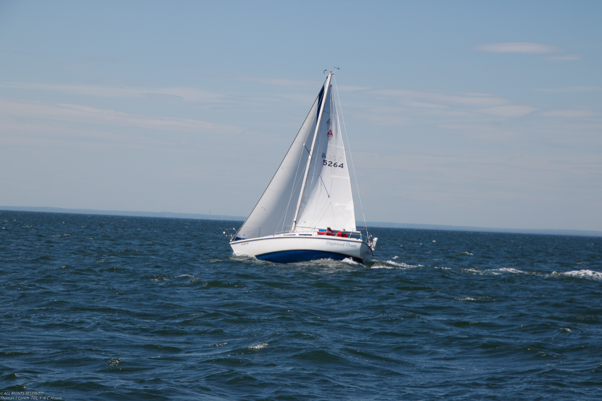 Working.... passing at 2:40 PM about 2 miles out from Finish  ~~  MSSA Long Distance Race 2019 - 27 NM and  15 plus kts sustained and gusts over 23 kts.